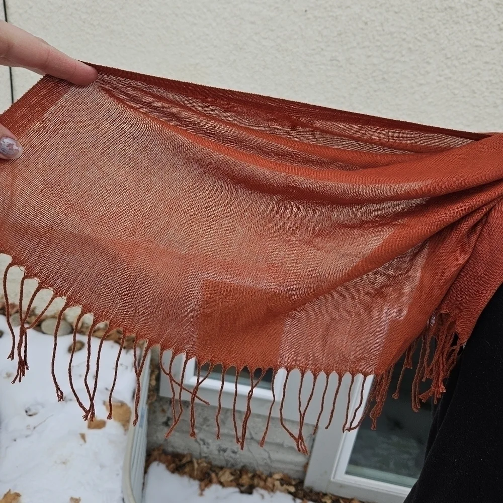 dark orange pashmina wrap shawl scarf